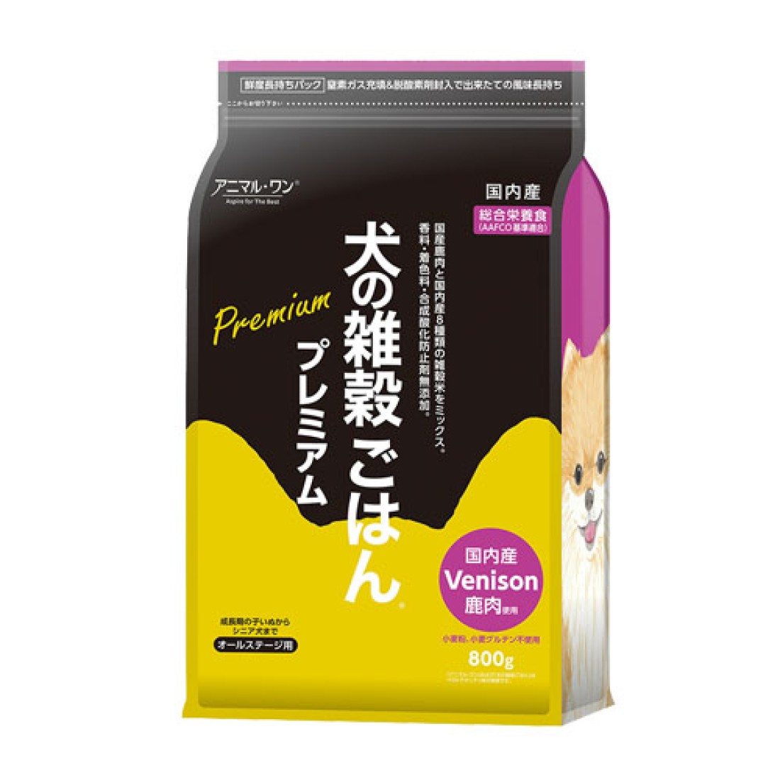 犬の雑穀ごはん プレミアム(鹿肉)800g入り｜犬猫自然食本舗